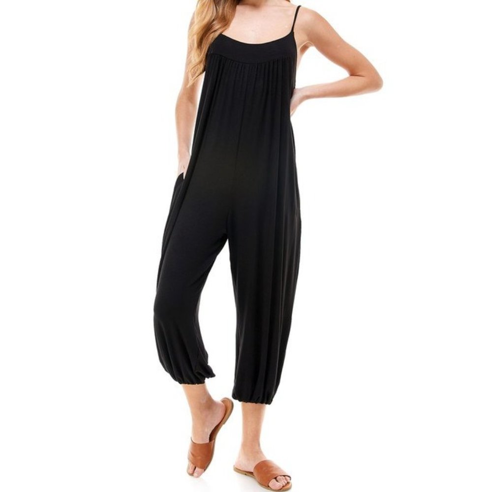 Black Harem Jumper with Adjustable Straps - Picture 3 of 6